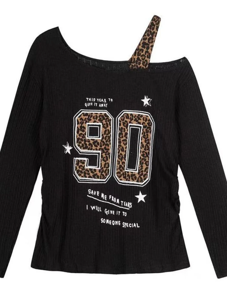 Y2K Patchwork Leopard Print T- – Embroidery Fashion Bewertung und Preis