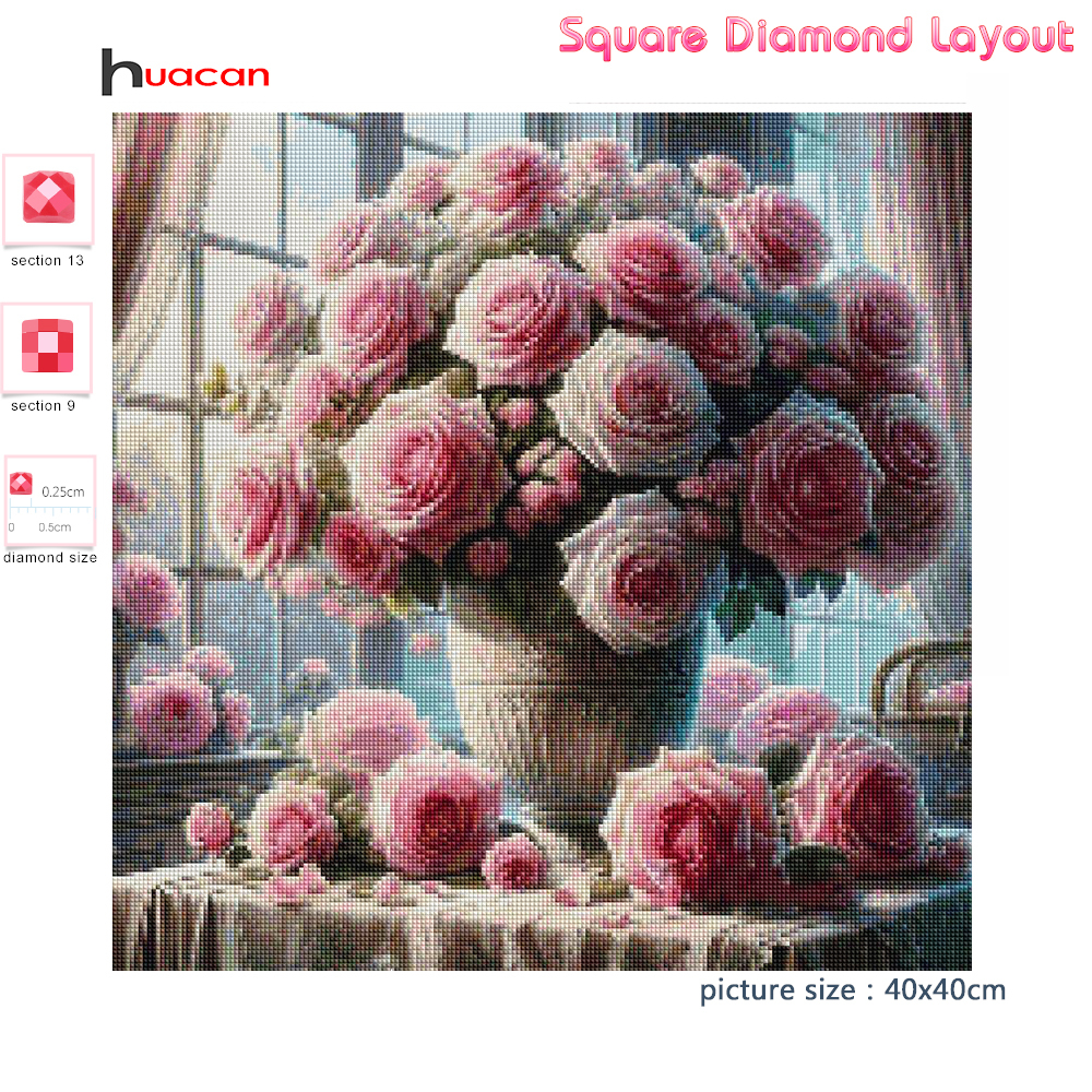 1PC frameless  5D Diy Diamond  – Embroidery Rose Bewertung und Preis
