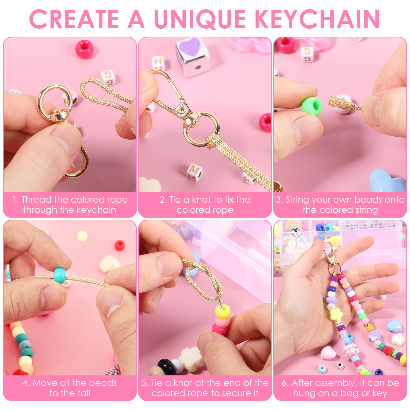 421PCS Beaded Keychain Making  – Embroidery Charm Bewertung und Preis