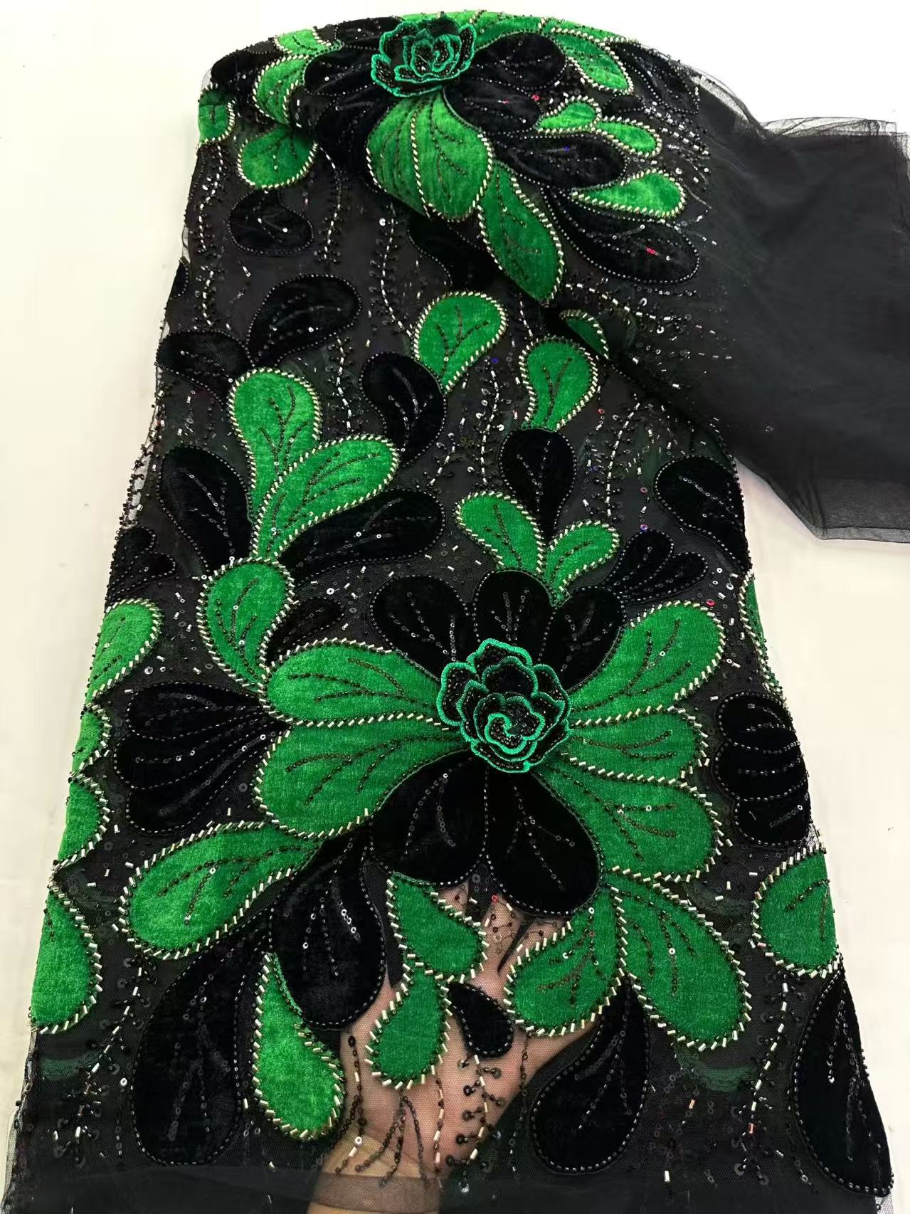 Latest African Velvet Lace Fab – Velvet Fabric Embroidery Bewertung und Preis