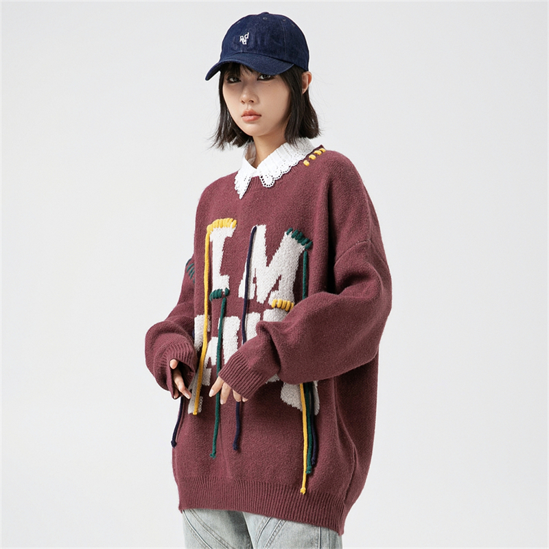 Ladies Oversize Sweater Woman  – Embroidery Alphabet Designs Bewertung und Preis