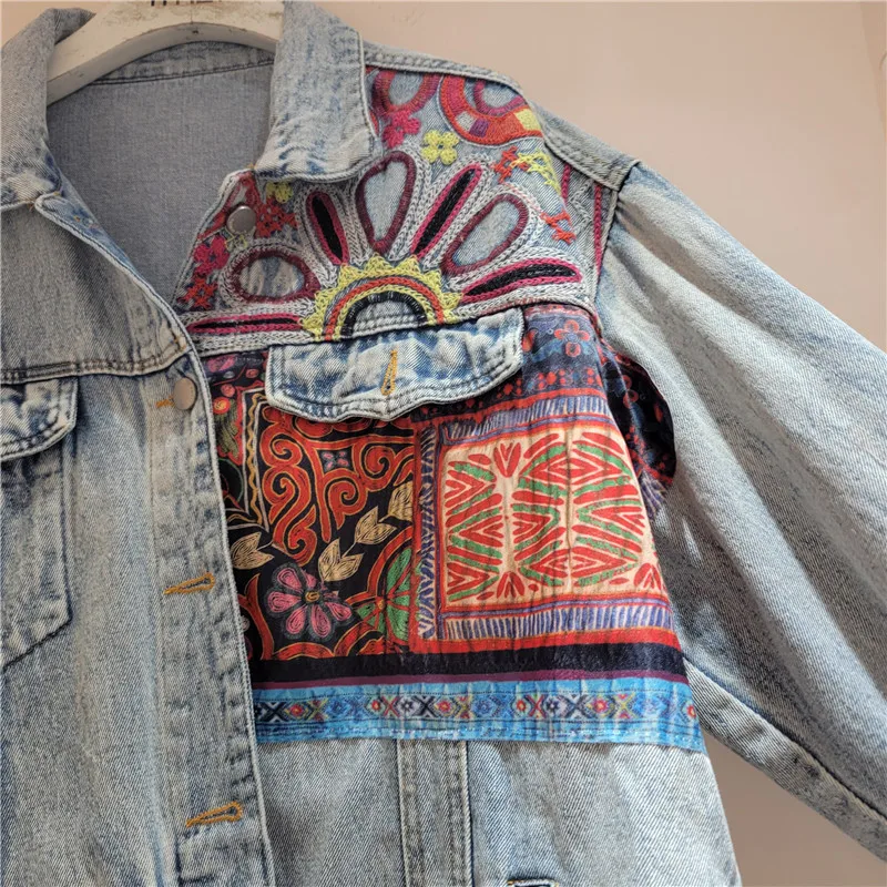 Vintage Blue Embroidery Splice – Embroidery Jacket Jeans Bewertung und Preis