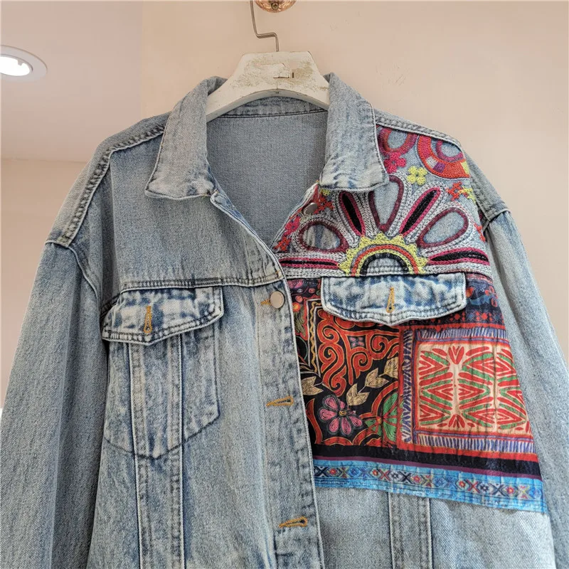 Vintage Blue Embroidery Splice – Embroidery Jacket Jeans Bewertung und Preis