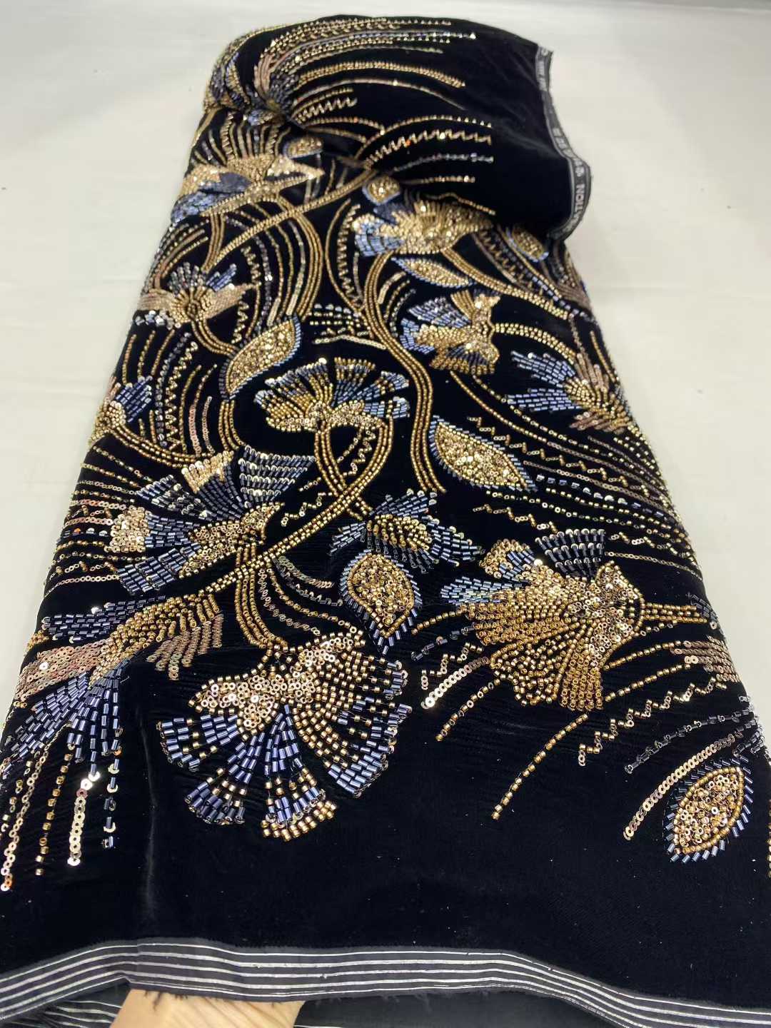 2026 New Arrival African velve – Velvet Fabric Embroidery Bewertung und Preis