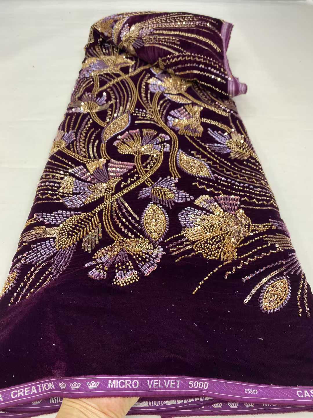 2026 New Arrival African velve – Velvet Fabric Embroidery Bewertung und Preis