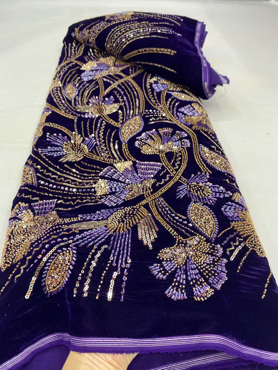 2026 New Arrival African velve – Velvet Fabric Embroidery Bewertung und Preis