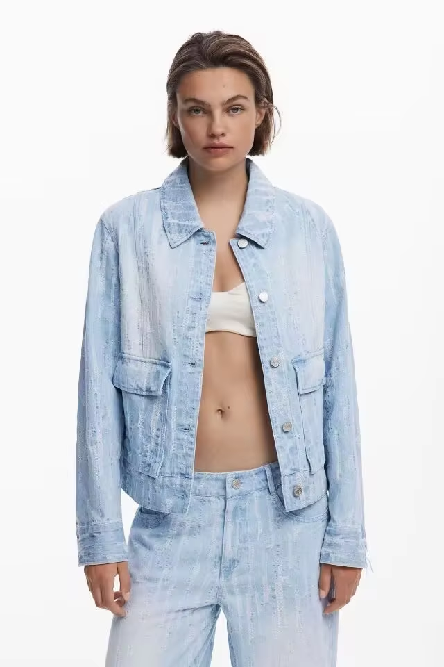 Foreign trade Spain new embroi – Embroidery Jacket Jeans Bewertung und Preis