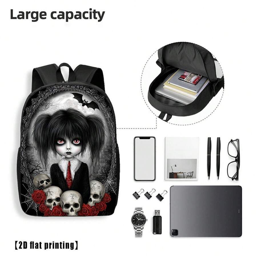 Gothic Skull And Rose Print Ba – Embroidery Rose Bewertung und Preis