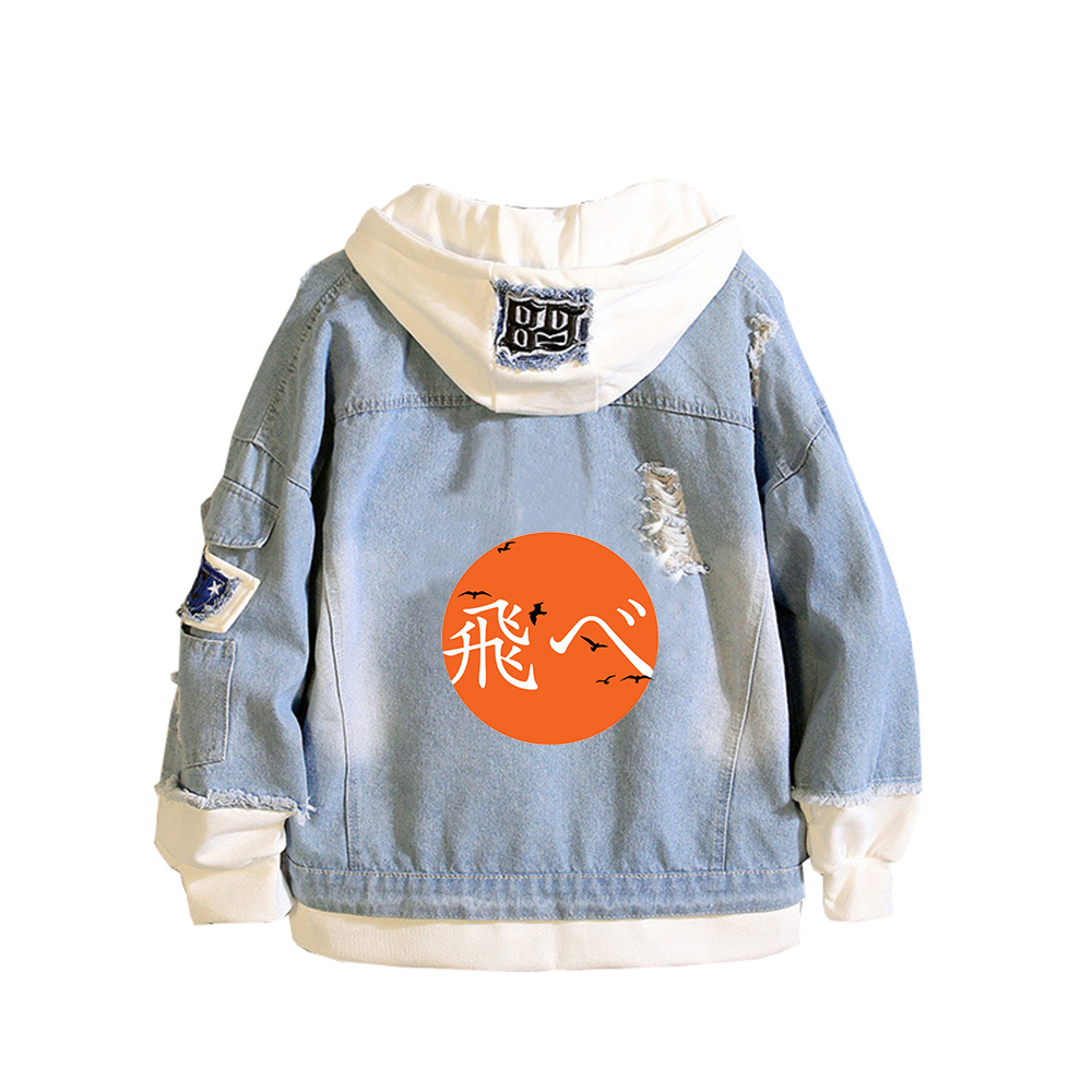 Haikyuu Karasuno VBC Print Wom – Embroidery Jacket Jeans Bewertung und Preis