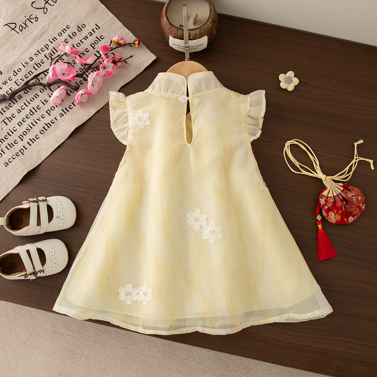 Summer New Baby Girl Yellow Dr – Embroidery Yellow Flower Bewertung und Preis