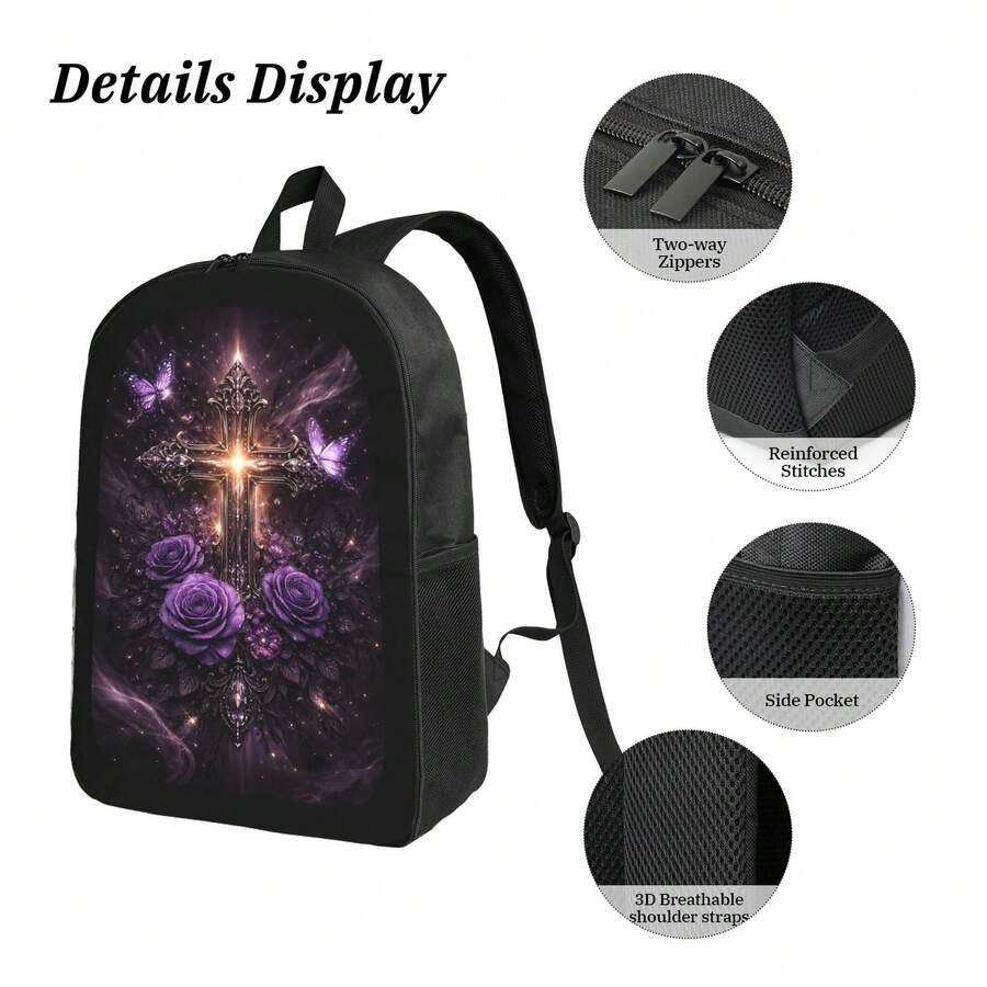 Dark Gothic Cross Backpack Wit – Embroidery Rose Bewertung und Preis