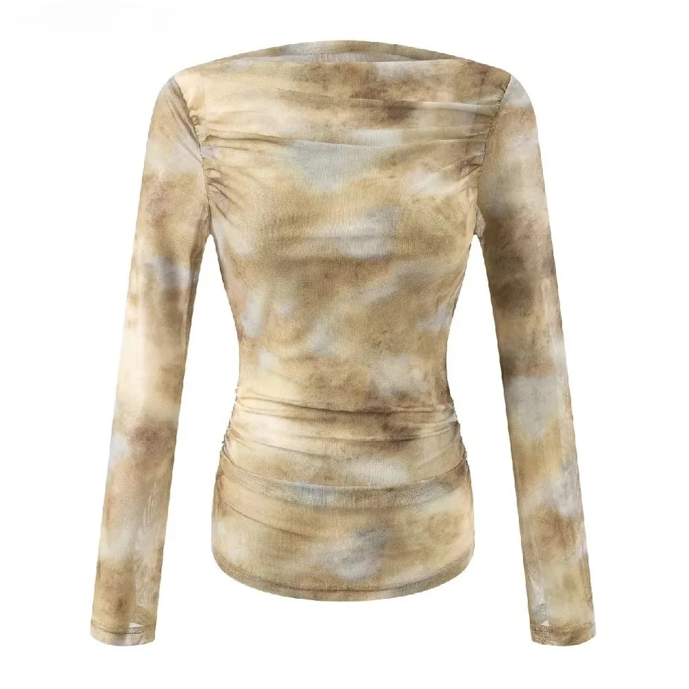 2025 Sexy Tie-Dye Print Ruched – Embroidery Fashion Bewertung und Preis