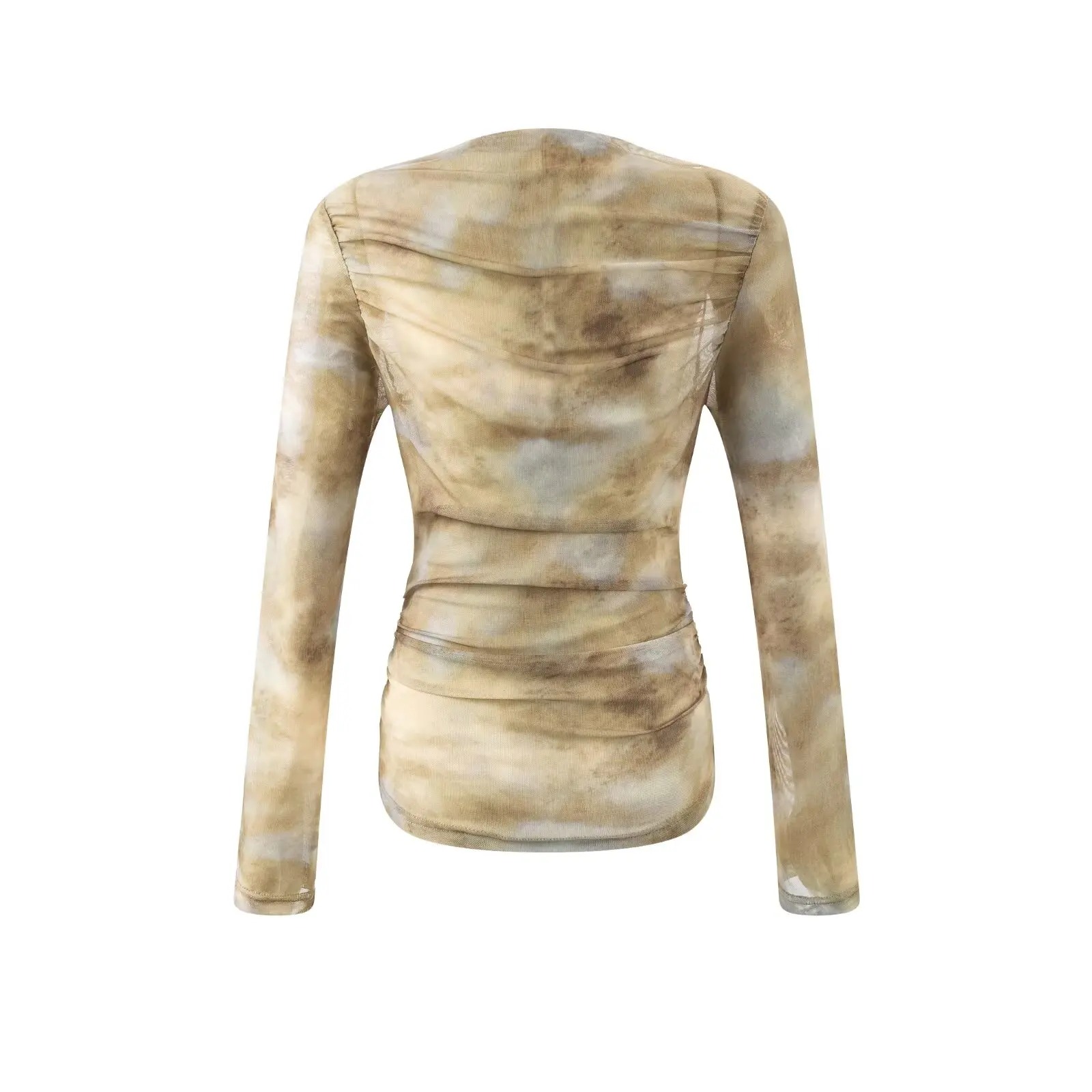 2025 Sexy Tie-Dye Print Ruched – Embroidery Fashion Bewertung und Preis
