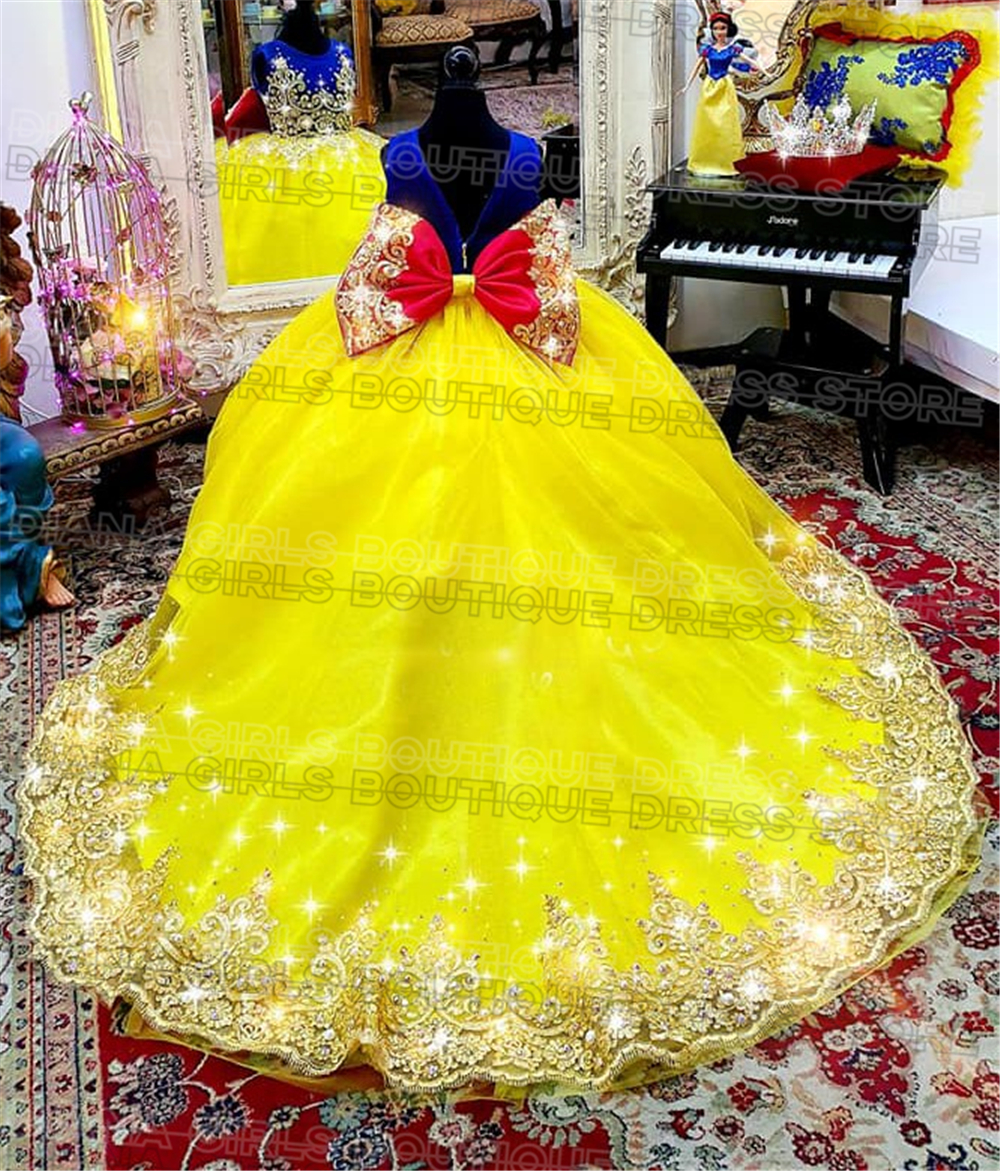 Gorgeous Yellow Flower Girl Dr – Embroidery Yellow Flower Bewertung und Preis