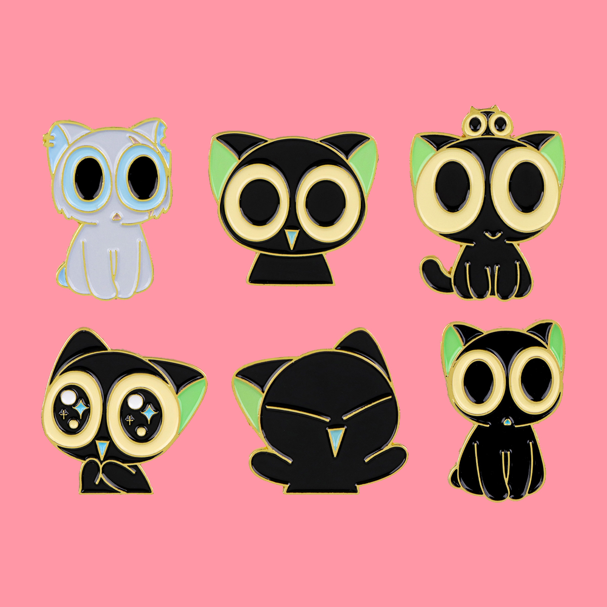 Cute Anime Black Cats Enamel P – Embroidery Wallpaper Bewertung und Preis