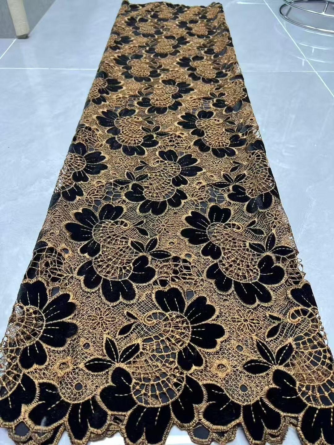 Fashion African Velvet Lace Fa – Velvet Fabric Embroidery Bewertung und Preis