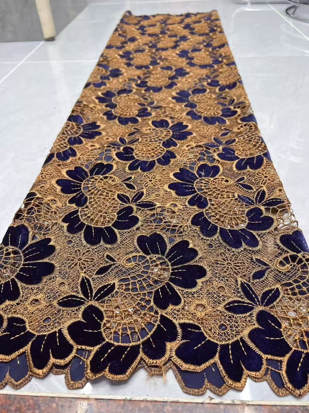 Fashion African Velvet Lace Fa – Velvet Fabric Embroidery Bewertung und Preis