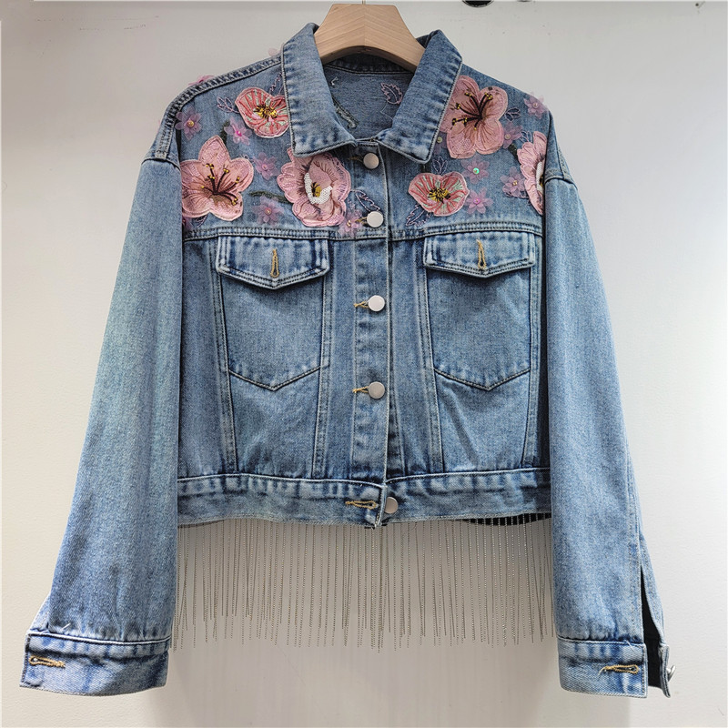 Vintage Flower Embroidery Chai – Embroidery Jacket Jeans Bewertung und Preis