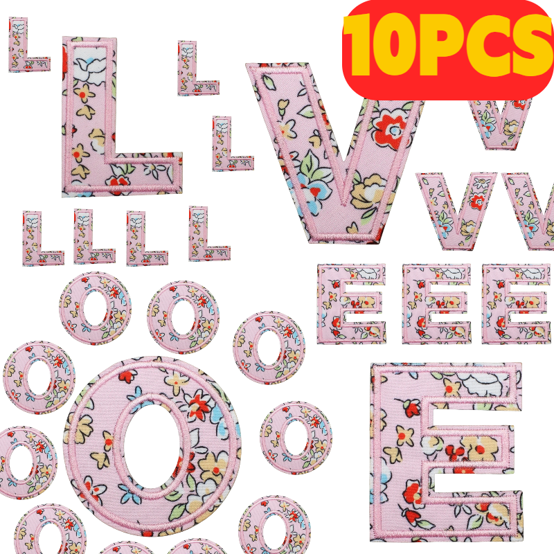 10PCS Pink Pattern Letter Embr – Embroidery Alphabet Designs Bewertung und Preis