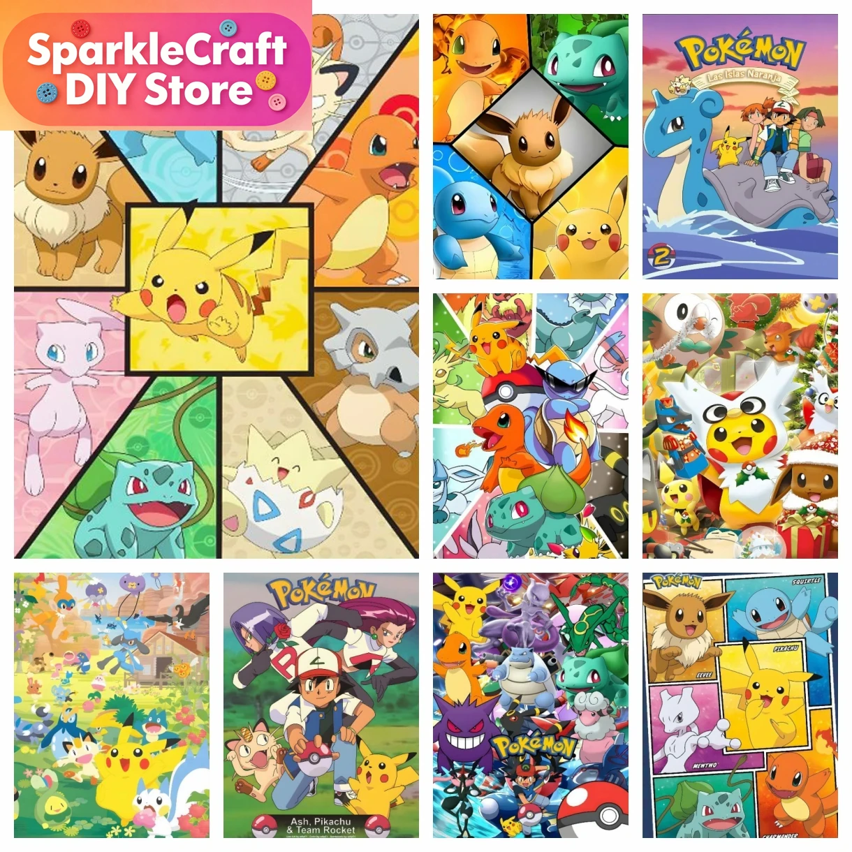 1pc frameless Cartoon Pokemon  – Embroidery Charm Bewertung und Preis