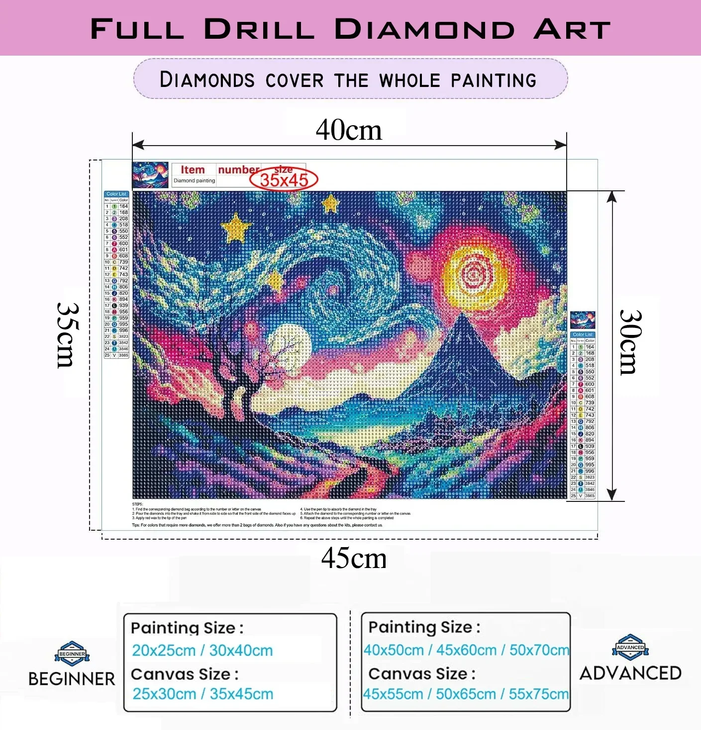 1pc frameless Cross Stitch Dia – Embroidery Handicraft Bewertung und Preis