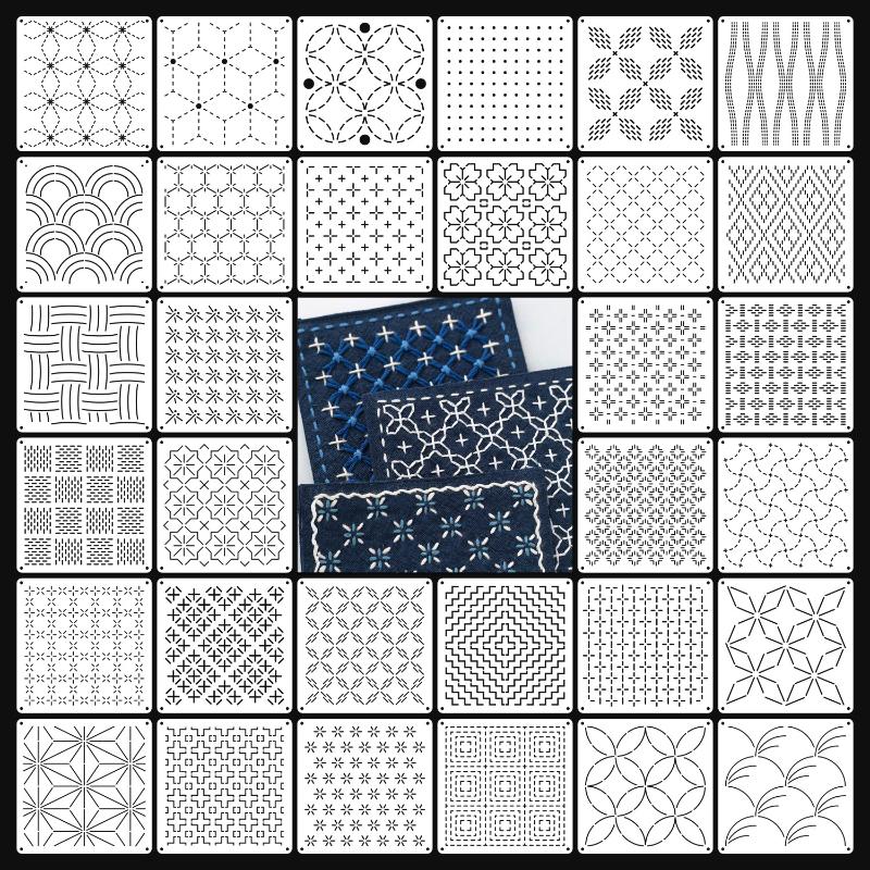 9/32Pcs Sashiko Embroidery Tem – Embroidery Handicraft Bewertung und Preis