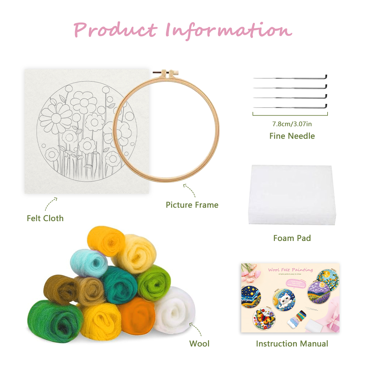 GATYZTORY Wool Felt Painting W – Embroidery Hooping Bewertung und Preis