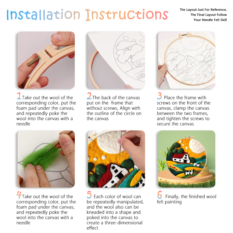 GATYZTORY Wool Felt Painting W – Embroidery Hooping Bewertung und Preis