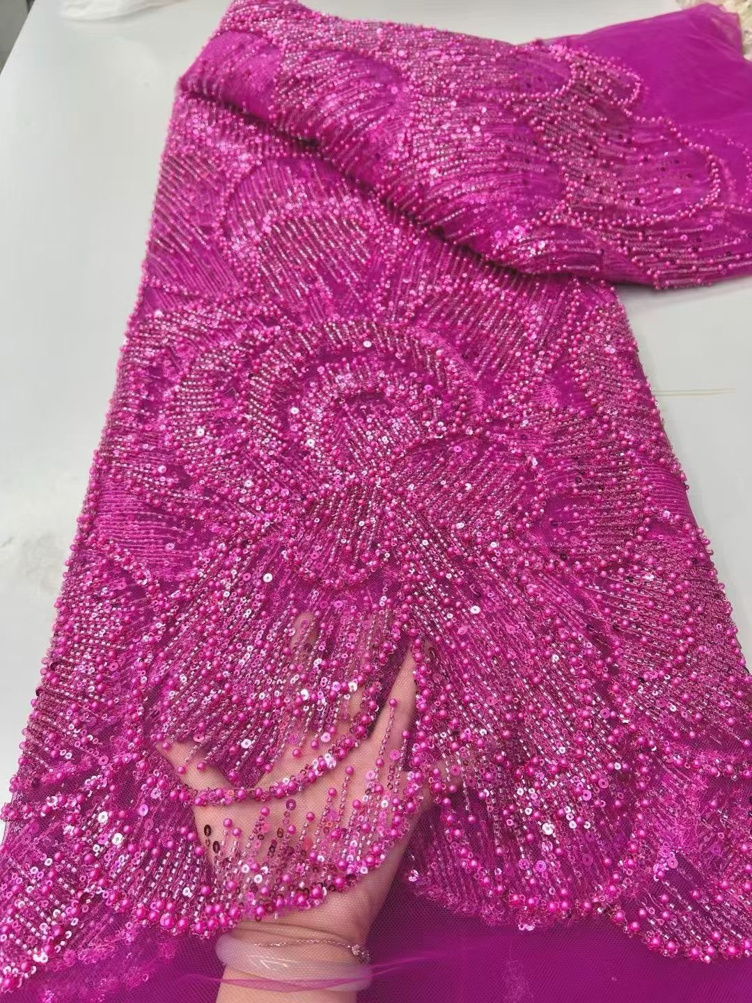 Nigerian Velvet Sequins Lace F – Velvet Fabric Embroidery Bewertung und Preis