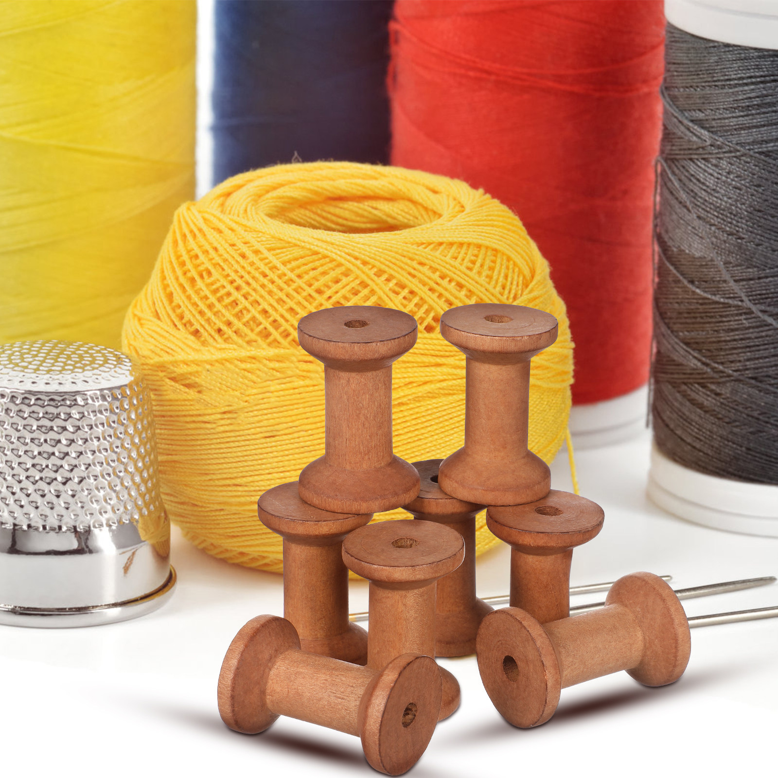 20Pcs Empty Wood Spools Thread – Embroidery Charm Bewertung und Preis