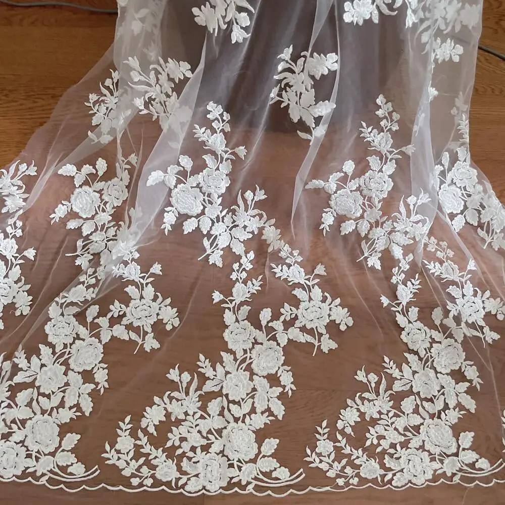 French Embroidered Lace Fabric – Embroidery Flower Pattern Bewertung und Preis