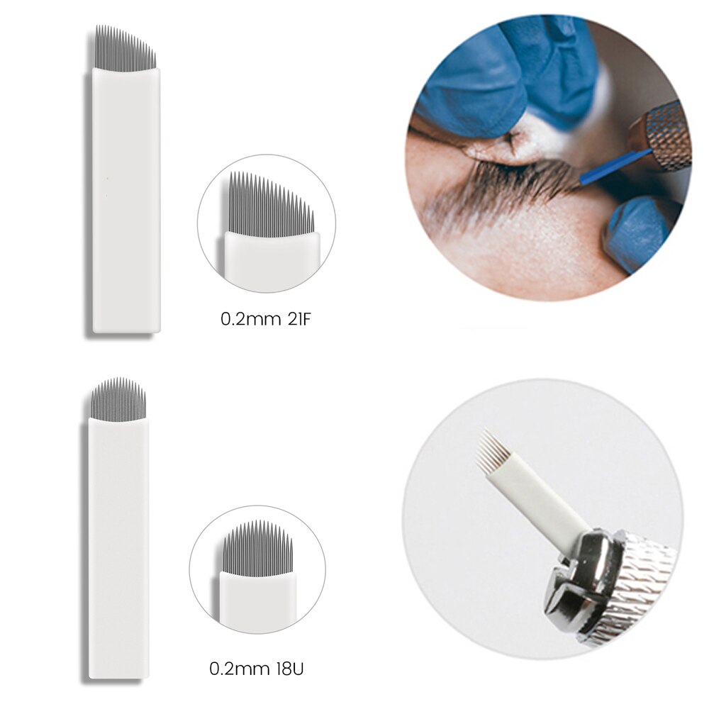100PCS 0.2MM White 18/21 Micro – Embroidery Eyebrow Bewertung und Preis