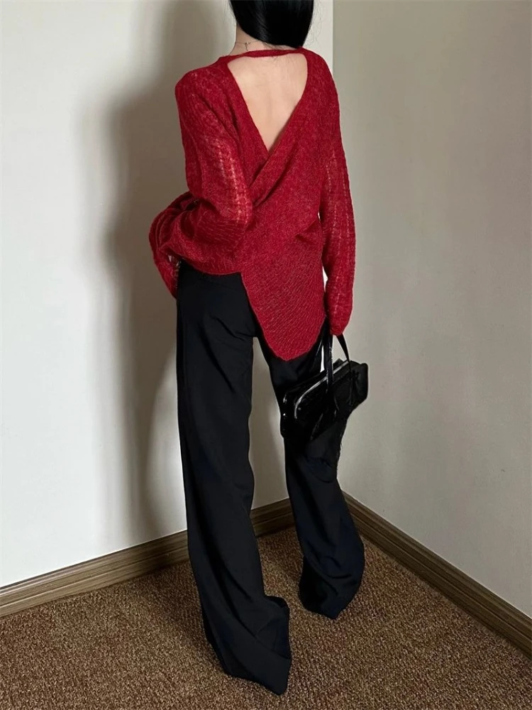 Y2K See-Through Knitted Women' – Embroidery Fashion Bewertung und Preis