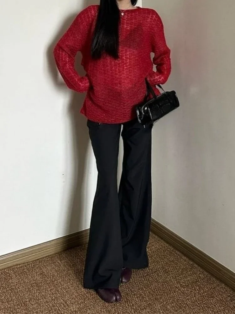 Y2K See-Through Knitted Women' – Embroidery Fashion Bewertung und Preis